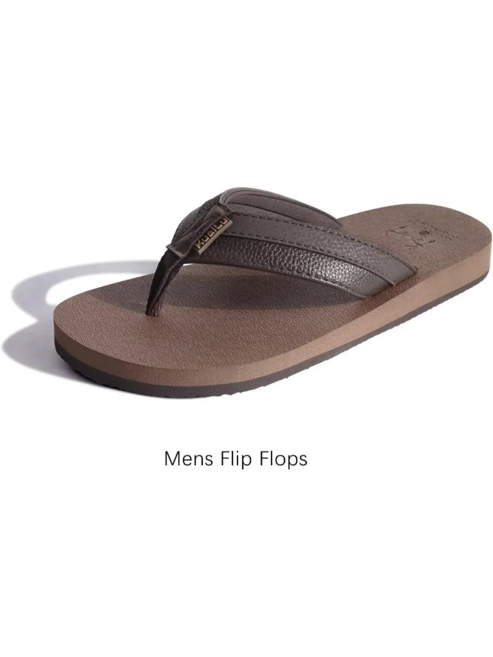 Men's Brown Reddish Yoga Mat Flip Flops Slip On Indoor Outdoor Sandal Slipper